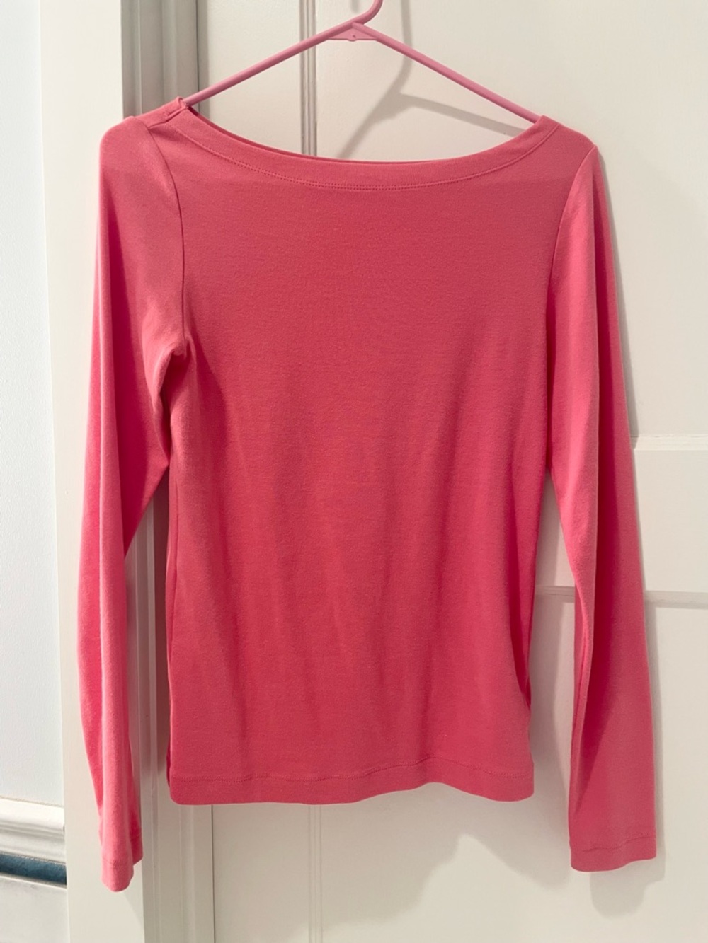 GAP Long-Sleeve Coral Boatneck Top